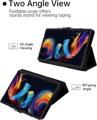 حالة لـ TCL NXTPAPER 11 PLUS Android 15 Tablet 11.5 Inch 2025 نسخة ترقية ， Wuniak Premium Leather Business Folio Stand for TCL nxtpaper 11 plus مع حزام يدوي للقرص ، الأسود in Kuwait