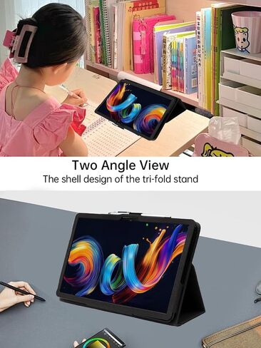 حالة لـ TCL NXTPAPER 11 PLUS Android 15 Tablet 11.5 Inch 2025 نسخة ترقية ， Wuniak Premium Leather Business Folio Stand for TCL nxtpaper 11 plus مع حزام يدوي للقرص ، الأسود in Kuwait