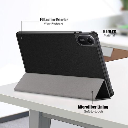 Case for Xiaomi Redmi Pad 2 11 Inch 2025 Case, Folding Folio Ultra-Thin PU Leather Stand Case Cover Wth Auto Wake/Sleep for Xiaomi Redmi Pad 2 Black in Saudi Arabia