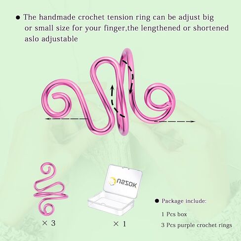 6 قطع حلقة كروشيه قابلة للتعديل، حلقة توتر كروشيه للإصبع والقط، دليل غزل مفتوح، حلقة حامل للأصابع للكشتبانات، ملحقات الكروشيه مع صندوق in Kuwait
