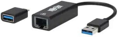 Tripp Lite Eaton Series U336-000-GB-CA USB-C/USB-A to RJ45 Gigabit Ethernet Adapter 10/100/1000 Mbps, Bus-Powered, Windows & macOS, Cloud Care Pre-Configured Bundle Eligible (1 Pack) in Saudi Arabia