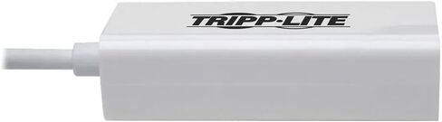 Tripp Lite U436-06N-GBW-RA USB-C to Gigabit Ethernet Adapter 6in USB 3.1 Gen1 Right-Angle 10/100/1000 Mbps Thunderbolt 3 Compatible White Cloud Care Pre-Configured Bundle Eligible (50 Pack) in Saudi Arabia