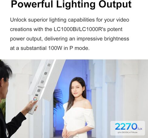 Godox LC1000 R LC1000R 100W LED RGB LED LID LIGHT LIGHTING ، 2500-8500K CCT ، CRI 96+ TLCI 96+ ، 65W/100W (نموذج P) ، 15 تأثيرات إضاءة FX ، مع Barndoor for Vlog ، youtube ، البث المباشر ، صورة ، صورة. in Kuwait