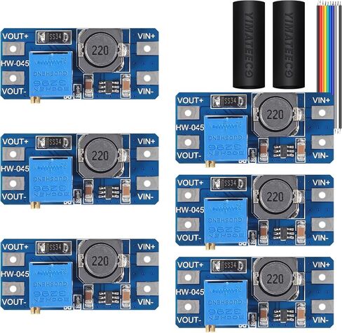 MT-3608 Step Up Converter 2A Adjustable DC-DC Boost Converter Input 2V-24V to Output 5V-28V Voltage Regulator Booster Board Power Module(Pack of 6) in Saudi Arabia