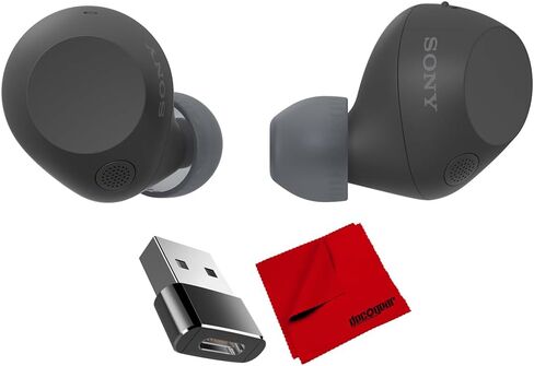 Sony WF-C710NB Truly Wireless Noise Canceling Earbuds Black Bundle with Deco Essentials Converter Adapter Type C Adapter, Type-C USB C Female to USB2.0 USB 2.0 A Male and Deco Gear Cleaning Cloth in Saudi Arabia