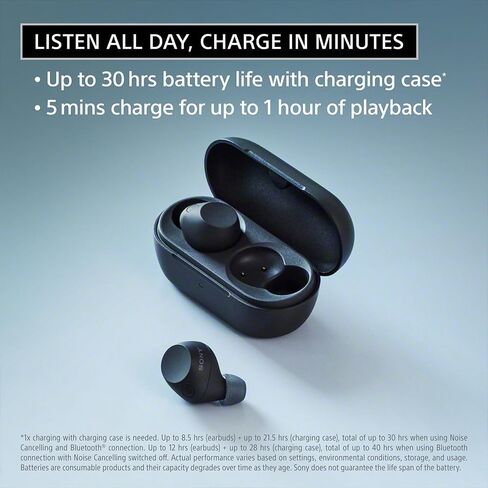 Sony WF-C710NB Truly Wireless Noise Canceling Earbuds Black Bundle with Deco Essentials Converter Adapter Type C Adapter, Type-C USB C Female to USB2.0 USB 2.0 A Male and Deco Gear Cleaning Cloth in Saudi Arabia