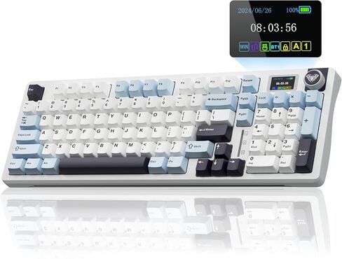 AULA S98 Pro Wireless Mechanical Keyboard,Smart Screen & Knob,Tri-Mode BT5.0/USB-C/2.4GHz Creamy Keyboard,Pre-lubed Linear Switches,Hot Swappable RGB Backlit Computer Gaming Keyboards (Renewed) in Saudi Arabia