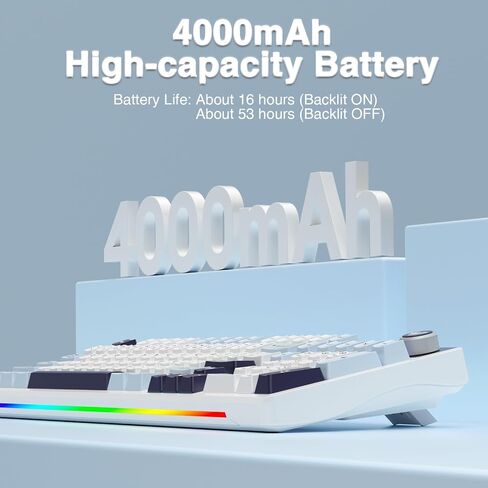 AULA S98 Pro Wireless Mechanical Keyboard,Smart Screen & Knob,Tri-Mode BT5.0/USB-C/2.4GHz Creamy Keyboard,Pre-lubed Linear Switches,Hot Swappable RGB Backlit Computer Gaming Keyboards (Renewed) in Saudi Arabia