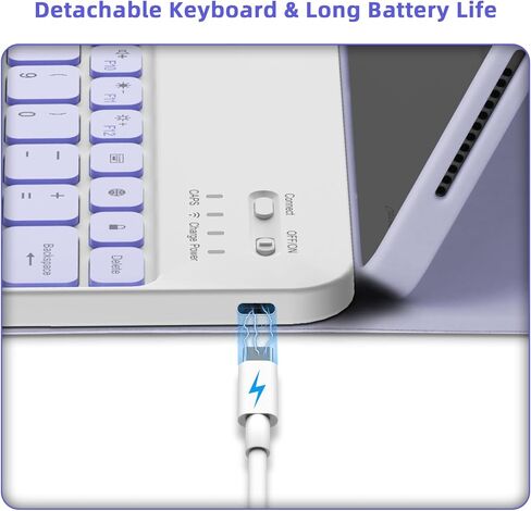 حالة لوحة المفاتيح لـ iPad Air 13 Inch 2025 M3/2024 M2 ، iPad Pro 12.9 بوصة 6th/5th/4/3rd Gen ، 360 حالة دوارة ولوحة مفاتيح قابلة للفصل مغناطي in Kuwait