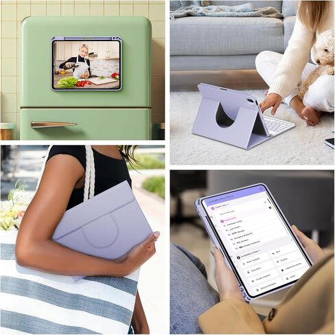 حالة لوحة المفاتيح لـ iPad Air 13 Inch 2025 M3/2024 M2 ، iPad Pro 12.9 بوصة 6th/5th/4/3rd Gen ، 360 حالة دوارة ولوحة مفاتيح قابلة للفصل مغناطي in Kuwait