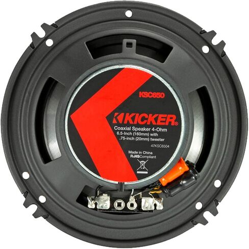 Kicker 47KSC6504 KS Series Automotive Car Audio 6.5 بوصة 100 واط و 4 أوم 2 Way Coaxial Speaker مع الشبكات (متجددة) in Kuwait