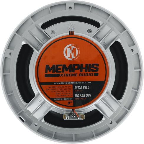 Memphis Pair Audio MXA80L 8 "SPEANES SPENES 2-WWAY 120W RGB LED GRILLES WHITE و GUNMETAL IPX مقاوم للماء للقارب UTV ATV PowerSports Outdoor System in Saudi Arabia
