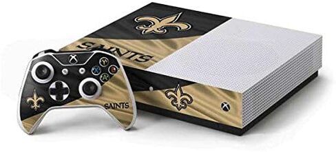 Skinit Skinit Gaming Gaming Skin متوافق مع وحدة التحكم في Xbox One S و Bundle - تصميم NFL New Orleans Saints رسميًا in Saudi Arabia