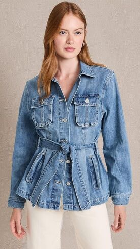 [BLANKNYC] Womens Long Denim Pleated JacketJacket in Saudi Arabia