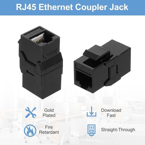 Meccanixity 5 Pack Cat 6a Ethernet Coupler ، RJ45 CAT6A مقرن الإناث إلى محول Ethernet الإناث ، الأسود in Kuwait