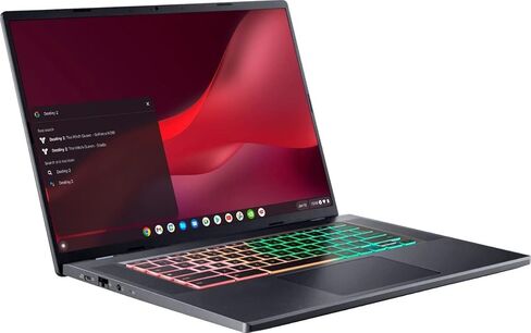 Acer Chromebook 516 GE Laptop ، Intel 12-Core I5-1240p ، 16 "WQXGA IPS Display ، Intel Iris XE Graphics ، 8GB LPDDR4 2TB SSD ، 4-Zone RGB Backlit Backboard ، Wi-Fi 6E ، Type-C ، 1080p camera ، in Saudi Arabia