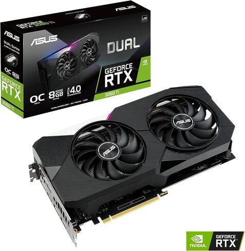 ASUS Dual Nvidia Geforce RTX 3060 TI V2 OC EDITION GAMING GRASTS (PCIE 4.0 ، 8GB GDDR6 MEMORY ، LHR ، HDMI 2.1 ، DisplayPort 1.4A ، تصميم المروحة المحورية ، BIOS المزدوجة ، صفيحة واقية) (متجددة) in Saudi Arabia