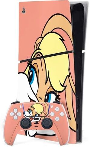 ألعاب Skinit Schecal Maming متوفرة مع حزمة PS5 Slim Digital Edition - Looney Tunes Lola Bunny مرخصة رسميًا في التصميم in Saudi Arabia
