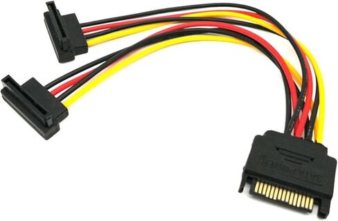 SATA 1 ذكر إلى 2 كابل SATA SATA HARD HDD 15PIN 1 إلى 2 سلك محول الطاقة للكمبيوتر Y شكل كابل الكمبيوتر (الزاوية اليمنى) in Kuwait