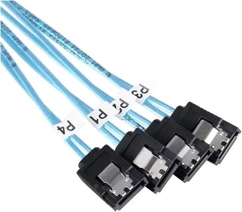 Cable M1ni S/AS SFF-8087 to 4 SATA Cable M1ni S/A/S 4i SFF8087 36P to 4 SATA 7P Cable 12Gbps 50cm Hard Drive Data(0.5M) in Kuwait