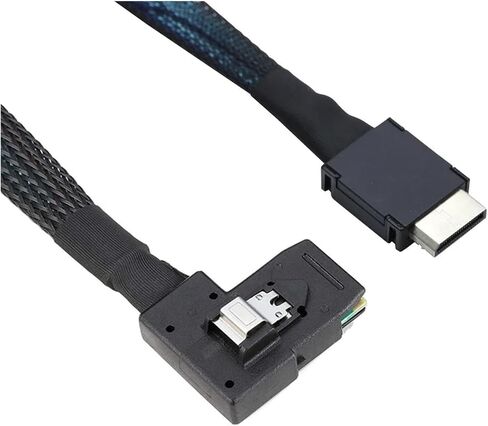 S/A/S 8611 4I إلى M1NI S/A/S SFF-8087 كابل محول الزاوية اليسرى للاتصالات الداخلية عالية السرعة (100 سم) in Saudi Arabia