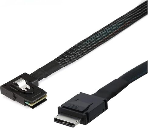 S/A/S 8611 4I إلى M1NI S/A/S SFF-8087 كابل محول الزاوية اليسرى للاتصالات الداخلية عالية السرعة (100 سم) in Saudi Arabia