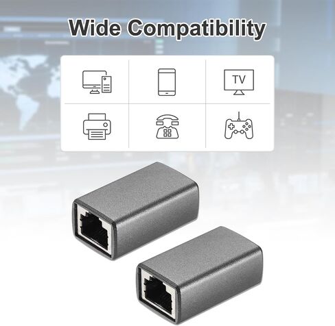 meccanixity 1pcs RJ45 Ethernet jouler ، ethernet jouler female to female in line cat6 cat5e cat5 extender cable ، silver in Kuwait