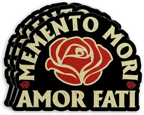 (3pcs) stoism quote amor fati sticker memento mori amor fati vintage rease مقاومة للماء ملصق فينيل مقطوع لزجاجة مياه محمول هدايا عيد ميلاد 2 بوصة in Saudi Arabia