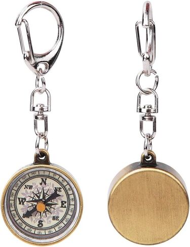 Keychain Compass, Pack of 2 Vintage Style Zinc Alloy Pocket Compass Navigation Tool for Outdoor Camping Hiking in Saudi Arabia