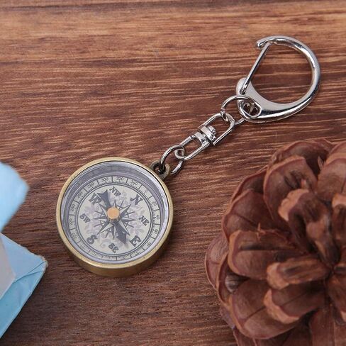 Keychain Compass, Pack of 2 Vintage Style Zinc Alloy Pocket Compass Navigation Tool for Outdoor Camping Hiking in Saudi Arabia