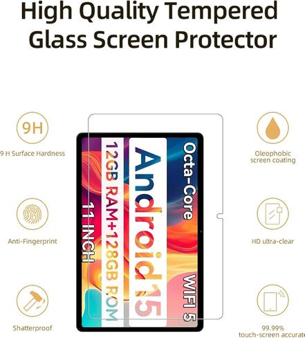 Screen Protector for SVITOO TAB P11 Android 15 Tablet 2025 11 inch, HD Scratch Resistant Tempered Glass Film for SVITOO TAB P11 Drop Protection,Touch Sensitive,Anti-Fingerprint,2 pack. in Saudi Arabia
