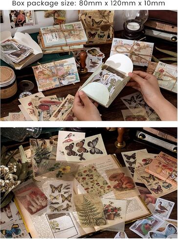 مجموعة Scrapbook Supplies Kit ، Junk Journal Ephemera Pack مع ملصقات Washi ، تصاميم الورق غير اللامعة للمجلات والمخططين والكلامات و DIY (Time Traveler) in Saudi Arabia