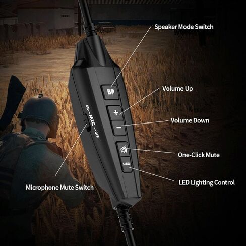 سماعة ألعاب USB السلكية ، عزل الضوضاء العزل مضخم صوت 360 درجة 7.1 سماعة رأس صوتي محيطي مع ميكروفون لجهاز الكمبيوتر المحمول لعبة الصوت ثلاثية الأبعاد وضوح in Saudi Arabia