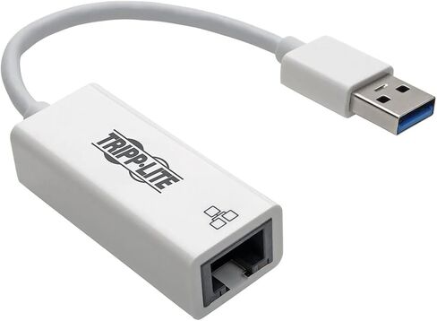Tripp Lite Eaton Series U336-000-GBW USB 3.0 to Gigabit Ethernet Adapter 10/100/1000 Mbps RJ45 NIC SuperSpeed USB Powered White Windows/Mac Cloud Care Pre-Configured Bundle Eligible (1 Pack) in Saudi Arabia