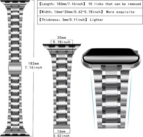 النطاق المعدني متوافق مع IWatch 42mm (Series10) 38mm 40mm 41mm ، العصابات الفولاذ المقاوم للصدأ لسلسلة IWatch 9 8 7 6 5 4 3 2 1 SE Women in Kuwait