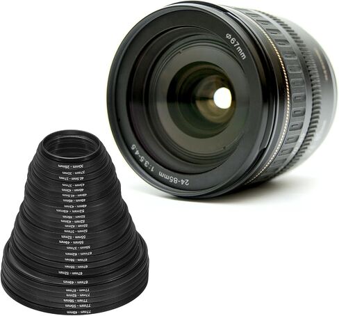49mm-40.5mm Metal Step Down Ring, Camera Lens Filter Adapter Ring Aluminum Filter Adapter Ring for Camera Lenses Hood, Black in Saudi Arabia