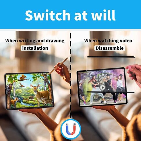 2pcs حامي شاشة الورق المغناطيسي لخطودي Galaxy Tab S10 Fe 10.9 (2025) SM-X520 SM-X526B SM-X528U ، فيلم غير لامع للرسم والكتابة ، قابلة للانفصال/قابلة لإعادة الاستخدام/الاستجابة/الفقاعة الحرة in Kuwait