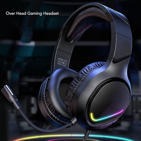 سماعة ألعاب plplaaoo RGB مصابيح ملونة قابلة للتعديل قابلة للتعديل سماعة ألعاب الكمبيوتر لتبديل الإضاءة RGB النابضة بالحياة in Saudi Arabia