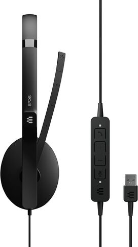 EPOS Adapt 160 USB II - Wired, Double-Sided, UC Optimized Headset with USB Connectivity - Superior Stereo Sound - Enhanced Comfort - Call Control - Black (Renewed) in Saudi Arabia