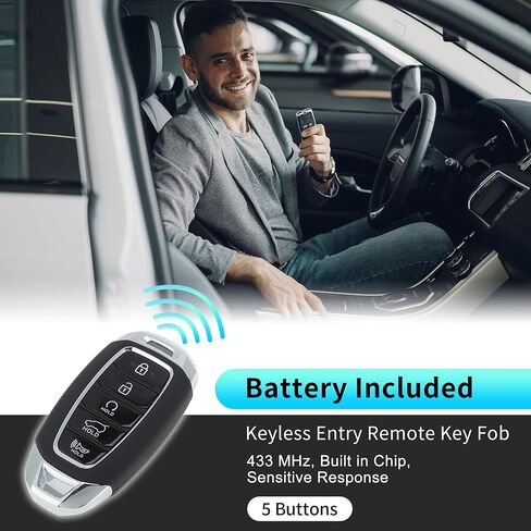 X AutoHaux TQ8-FOB-4F29 433 MHz استبدال الإدخال بدون مفتاح عن بُعد مفتاح ذكي FOB لـ Hyundai Palisade 2020 2021 2022 No.95440S8010 5 أزرار in Saudi Arabia