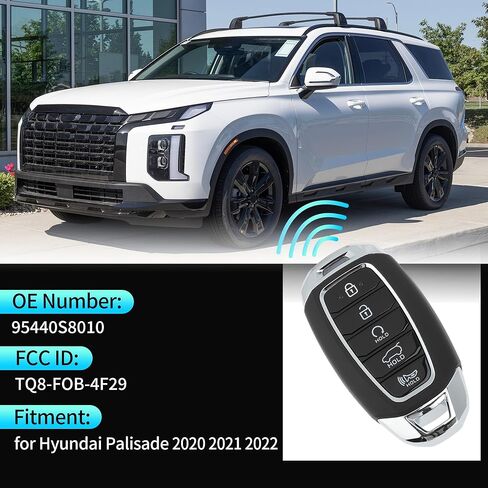 X AutoHaux TQ8-FOB-4F29 433 MHz استبدال الإدخال بدون مفتاح عن بُعد مفتاح ذكي FOB لـ Hyundai Palisade 2020 2021 2022 No.95440S8010 5 أزرار in Saudi Arabia