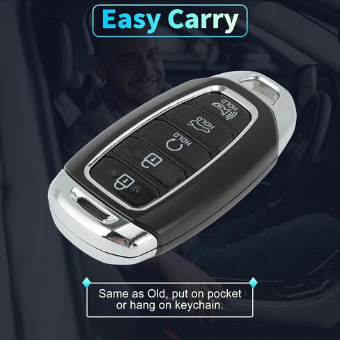 X AutoHaux Nyombec5FOB2004 434MHz استبدال الإدخال بدون مفتاح عن بُعد للمفتاح الذكي FOB لـ Hyundai Elantra Hybrid 2020 2021 2022 2023 No.95440-AA000 5 Buttons in Saudi Arabia