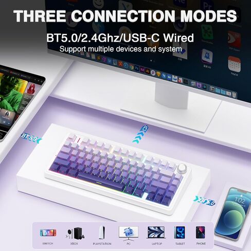 Aula Wireless Keyboard و Mouse Combo ، F75 Pro Mechanical Keyboard SC900 Max Wireless Mouse in Saudi Arabia