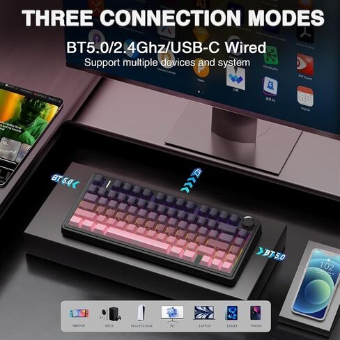Aula Wireless Keyboard و Mouse Combo ، F75 Pro Mechanical Keyboard SC900 Pro Wireless Mouse in Kuwait