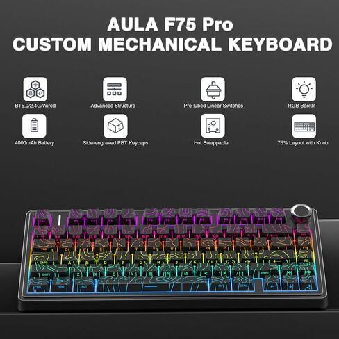 Aula Wireless Keyboard و Mouse Combo ، F75 Pro Mechanical Keyboard SC900 Pro Wireless Mouse in Saudi Arabia
