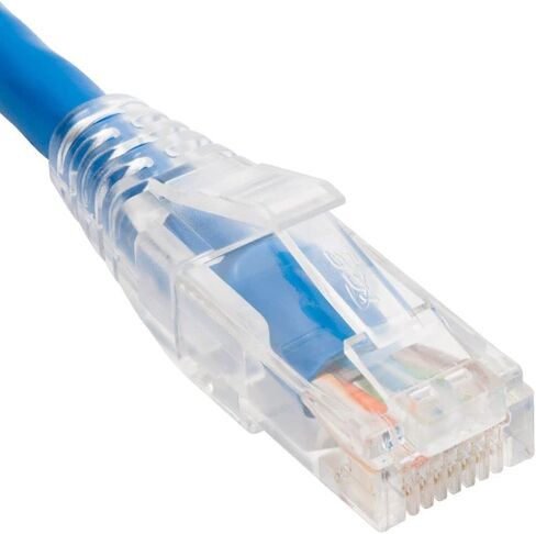 14 ft. Low Profile Assembled Snag-Free Strain Relief Clear Boot CAT5e Patch Cord Blue in Saudi Arabia