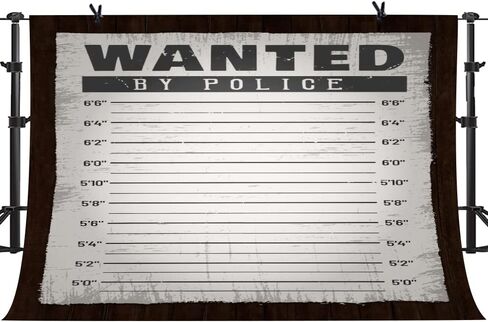 Mugshot Backdrop,Murder Mystery Party Decor for Photography,White 5x7ft | Jail Wanted Theme Backdrop,White Trash Party Decorations,Crime Scene Props for Photo,Redneck Party White Trash Party in Saudi Arabia