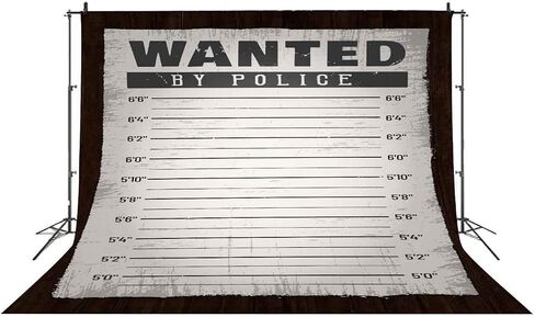 Mugshot Backdrop,Murder Mystery Party Decor for Photography,White 5x7ft | Jail Wanted Theme Backdrop,White Trash Party Decorations,Crime Scene Props for Photo,Redneck Party White Trash Party in Saudi Arabia