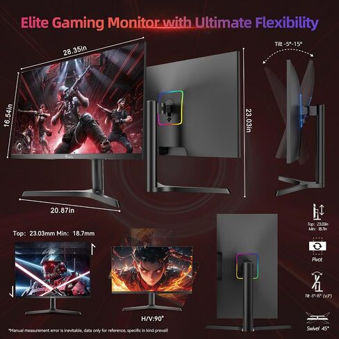 32 Inch 4K(3840 x 2160) UHD USB-C 144Hz Gaming Monitor,PIP/PBP,1ms(MPRT) IPS PC Screen,AMD FreeSync Premium,125% sRGB,Monitor with Speaker,Height Adjustable Stand in Saudi Arabia
