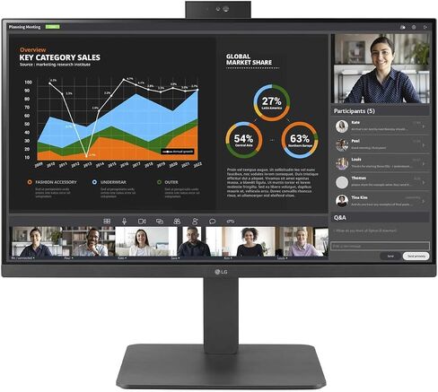 LG 24BR750C-C 24 '' IPS FHD Monitor مع كاميرا ويب FHD مدمجة وميكروفون ، ومكافحة الوهج ، و USB Type-C ™ in Kuwait